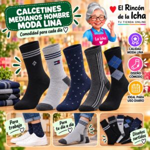 RI-ML-00898 Calcetines Medianos Hombre Moda Lina Diseño 600131