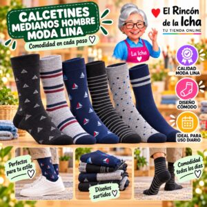RI-ML-00899 Calcetines Medianos Hombre Moda Lina Diseño 600133
