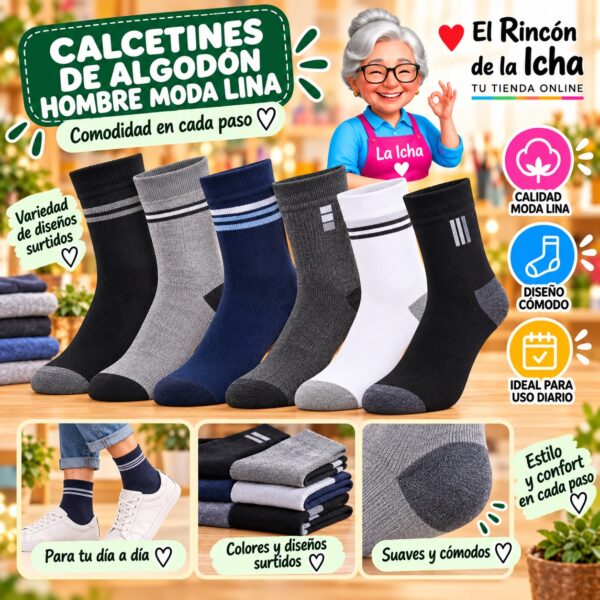 Calcetines de Algodón Hombre Moda Lina Diseño 600065