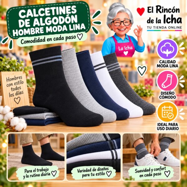 RI-ML-00905 Calcetines de Algodón Hombre Moda Lina Diseño 600278