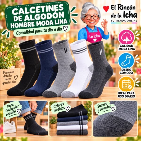 RI-ML-00906 Calcetines de Algodón Hombre Moda Lina Diseño 600275