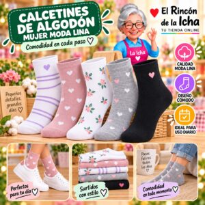 RI-ML-00908 Calcetines de Algodón Mujer Moda Lina Diseño 600097