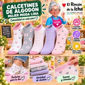 RI-ML-00909 Calcetines de Algodón Mujer Moda Lina Diseño 600098