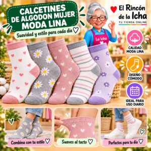 RI-ML-00910 Calcetines de Algodón Mujer Moda Lina Diseño 600099