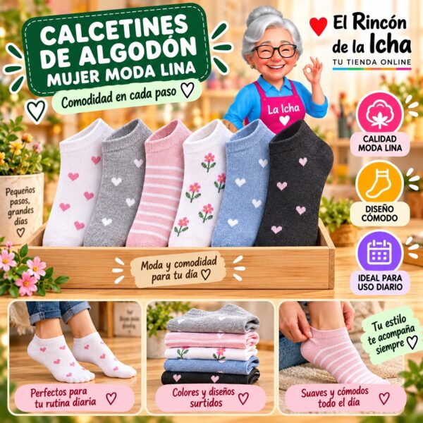 RI-ML-00911 Calcetines de Algodón Mujer Moda Lina Diseño 600279