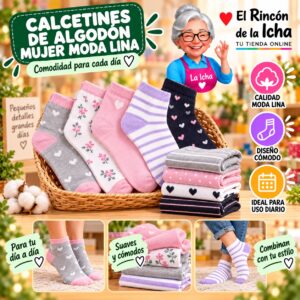 RI-ML-00912 Calcetines de Algodón Mujer Moda Lina Diseño 600280
