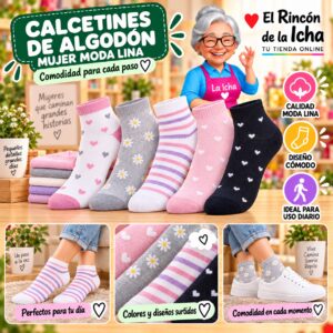 RI-ML-00913 Calcetines de Algodón Mujer Moda Lina Diseño 600281