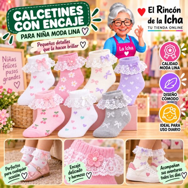 Calcetines con Encaje para Niña Moda Lina Diseño 600255