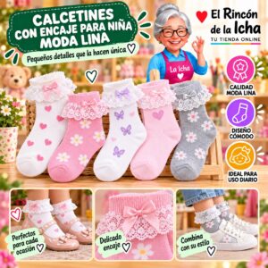 RI-ML-00947 Calcetines con Encaje para Niña Moda Lina Diseño 600256
