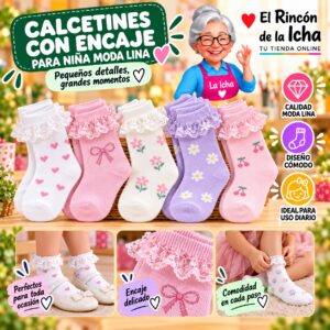 RI-ML-00949 Calcetines con Encaje para Niña Moda Lina Diseño 600258
