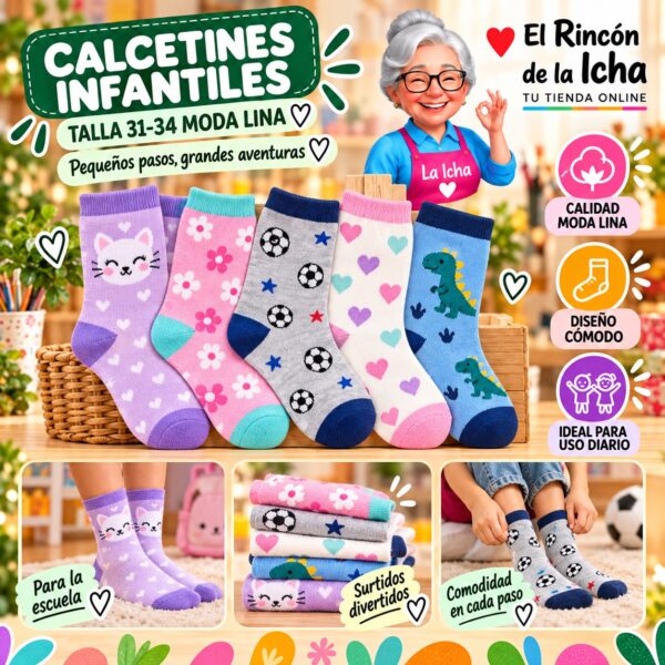 Calcetines Infantiles Talla 31-34 Moda Lina Diseño 600193