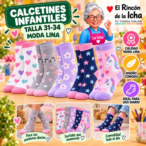 Calcetines Infantiles Talla 31-34 Moda Lina Diseño 600176