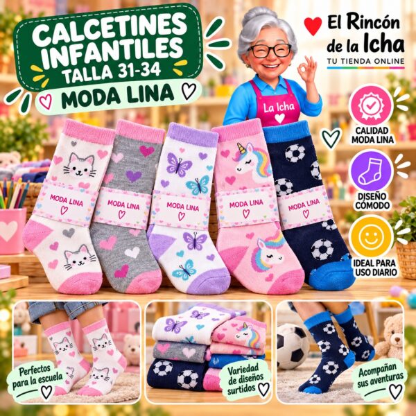 Calcetines Infantiles Talla 31-34 Moda Lina Diseño 600167