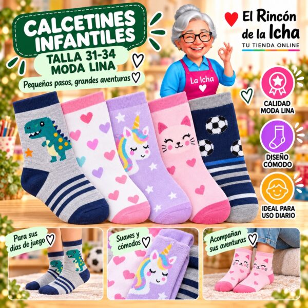 Calcetines Infantiles Talla 31-34 Moda Lina Diseño 600197