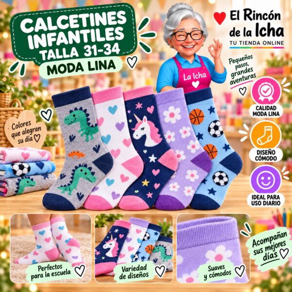 RI-ML-00962 Calcetines Infantiles Talla 31-34 Moda Lina Diseño 600188