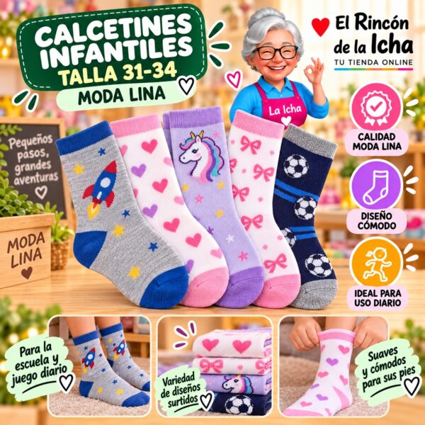 Calcetines Infantiles Talla 31-34 Moda Lina Diseño 600170