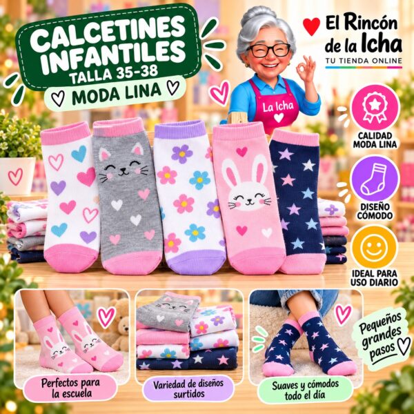 Calcetines Infantiles Talla 35-38 Moda Lina Diseño 600198