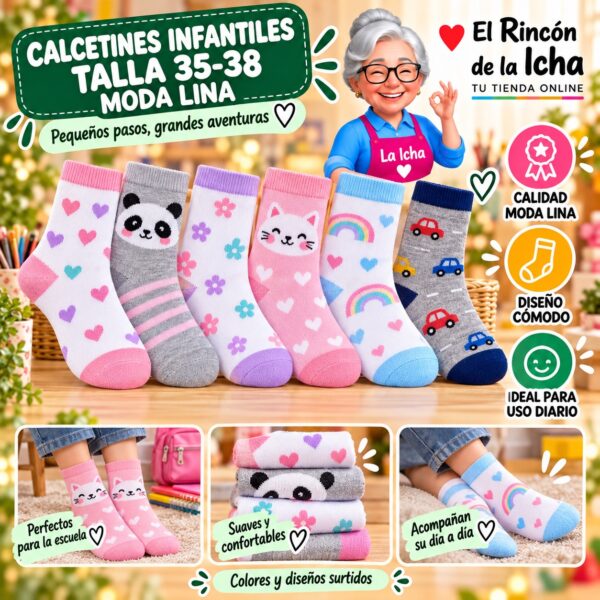 Calcetines Infantiles Talla 35-38 Moda Lina Diseño 600171