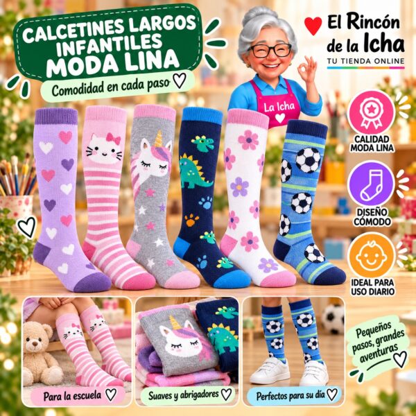 Calcetines Largos Infantiles Moda Lina Diseño 600425