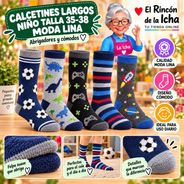 Calcetines Largos Niño Talla 35-38 Moda Lina Diseño 600426