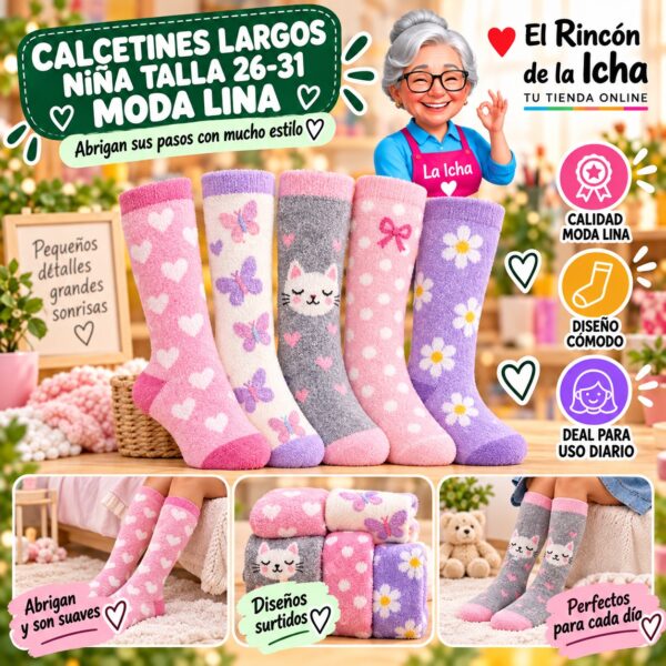 Calcetines Largos Niña Talla 26-31 Moda Lina Diseño 600430