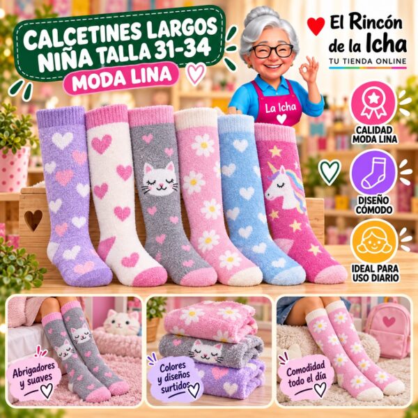 RI-ML-01012 Calcetines Largos Niña Talla 31-34 Moda Lina Diseño 600431