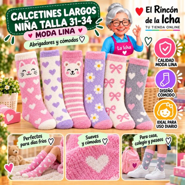 Calcetines Largos Niña Talla 31-34 Moda Lina Diseño 600433