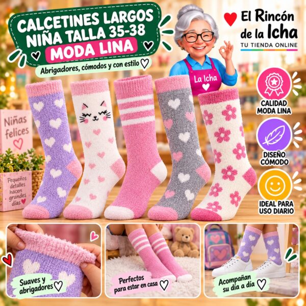 RI-ML-01016 Calcetines Largos Niña Talla 35-38 Moda Lina Diseño 600435