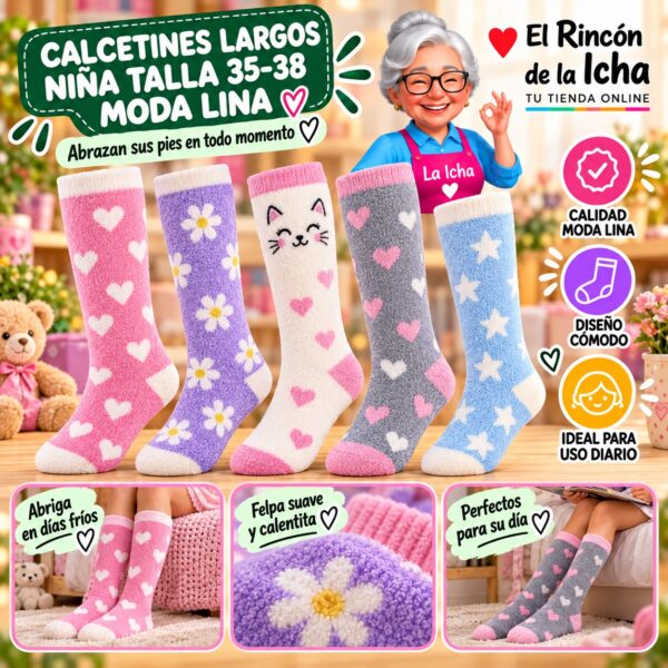 RI-ML-01017 Calcetines Largos Niña Talla 35-38 Moda Lina Diseño 600436