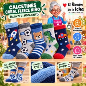 RI-ML-01018 Calcetines Coral Fleece Niño Talla 26-31 Moda Lina Diseño 600407