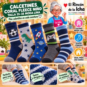 RI-ML-01023 Calcetines Coral Fleece Niño Talla 35-38 Moda Lina Diseño 600412