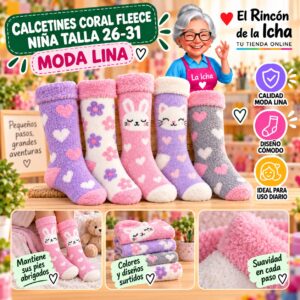 RI-ML-01024 Calcetines Coral Fleece Niña Talla 26-31 Moda Lina Diseño 600413