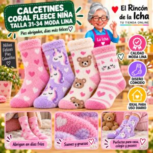 RI-ML-01026 Calcetines Coral Fleece Niña Talla 31-34 Moda Lina Diseño 600415