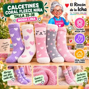 RI-ML-01028 Calcetines Coral Fleece Niña Talla 35-38 Moda Lina Diseño 600417