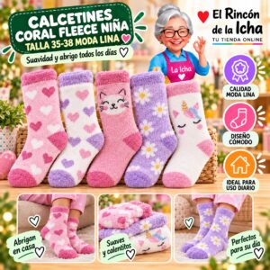 RI-ML-01029 Calcetines Coral Fleece Niña Talla 35-38 Moda Lina Diseño 600418