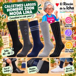 RI-ML-01030 Calcetines Largos Hombre 200N Moda Lina Diseño 600405