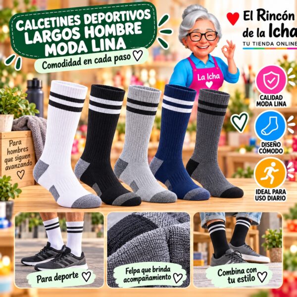 RI-ML-01033 Calcetines Deportivos Largos Hombre Moda Lina Diseño 600399