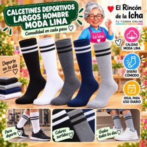 RI-ML-01034 Calcetines Deportivos Largos Hombre Moda Lina Diseño 600400