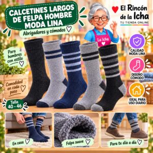 RI-ML-01035 Calcetines Largos de Felpa Hombre Moda Lina Diseño 600382