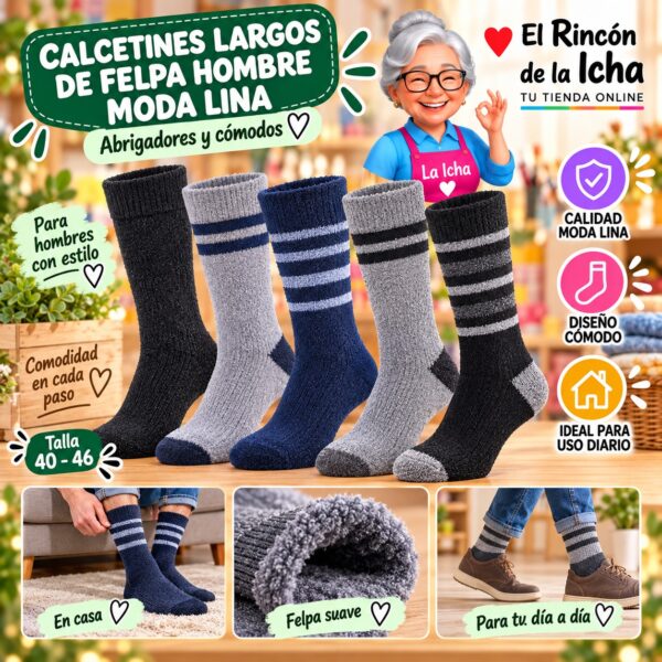 Calcetines Largos de Felpa Hombre Moda Lina Diseño 600382