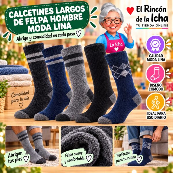 Calcetines Largos de Felpa Hombre Moda Lina Diseño 600385