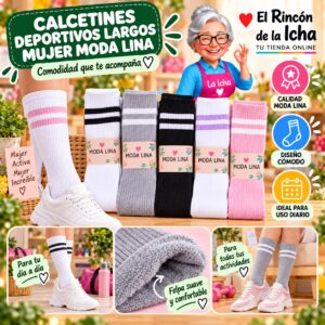 RI-ML-01052 Calcetines Deportivos Largos Mujer Moda Lina Diseño 600371