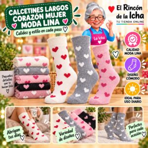 RI-ML-01055 Calcetines Largos Corazón Mujer Moda Lina Diseño 600365