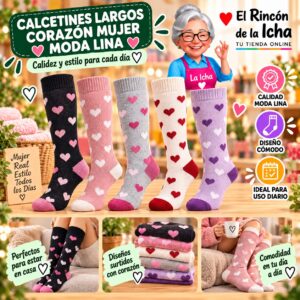 RI-ML-01057 Calcetines Largos Corazón Mujer Moda Lina Diseño 600363