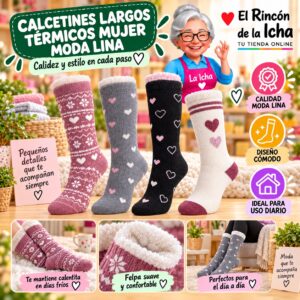 RI-ML-01060 Calcetines Largos Térmicos Mujer Moda Lina Diseño 600360