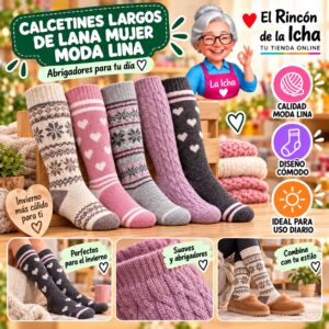 RI-ML-01063 Calcetines Largos de Lana Mujer Moda Lina Diseño 600373