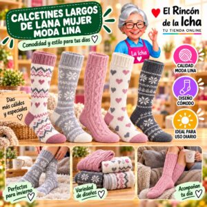 RI-ML-01065 Calcetines Largos de Lana Mujer Moda Lina Diseño 600374