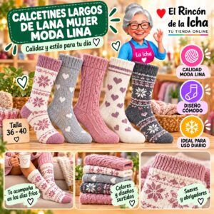 RI-ML-01067 Calcetines Largos de Lana Mujer Moda Lina Diseño 600379