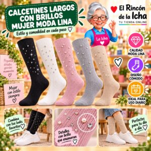 RI-ML-01072 Calcetines Largos con Brillos Mujer Moda Lina Diseño 600344