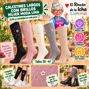 RI-ML-01073 Calcetines Largos con Brillos Mujer Moda Lina Diseño 600343